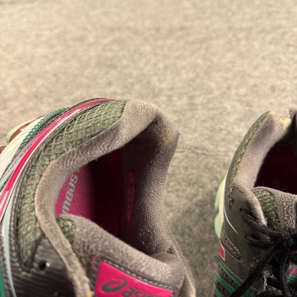 Asics Gel Nimbus 15 Shoes Womens‎ Size 10 Gray Teal Pink Running Sneakers Retro